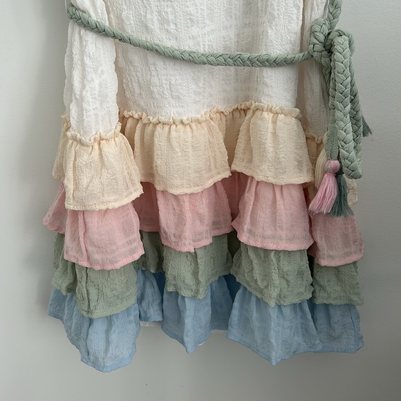 Storia Color Block Ruffled Dress Size M - Picture 7 of 12